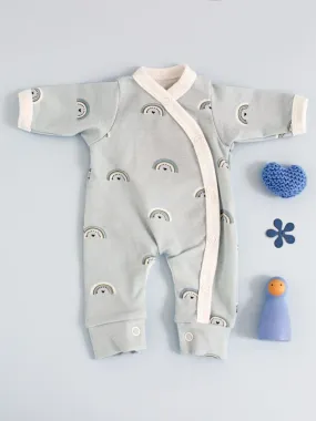 Tiny Baby Sleepsuit, Blue Rainbows