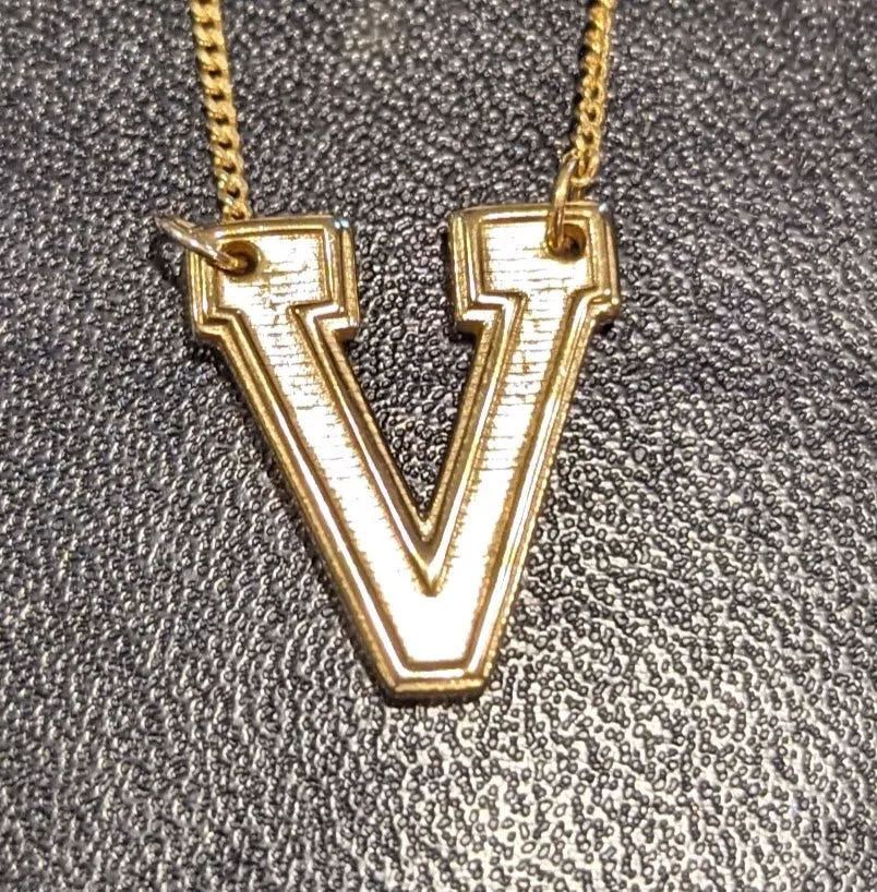 Valor Athletic "V" Necklace - Sterling Silver Plated in 14k Gold