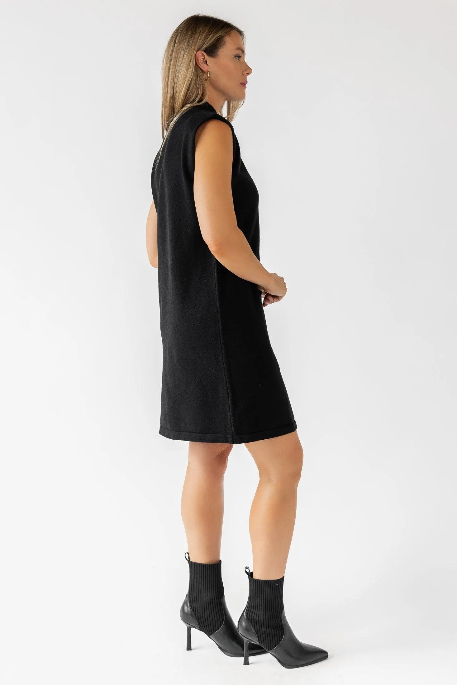 Verona Black Knit Mini Dress