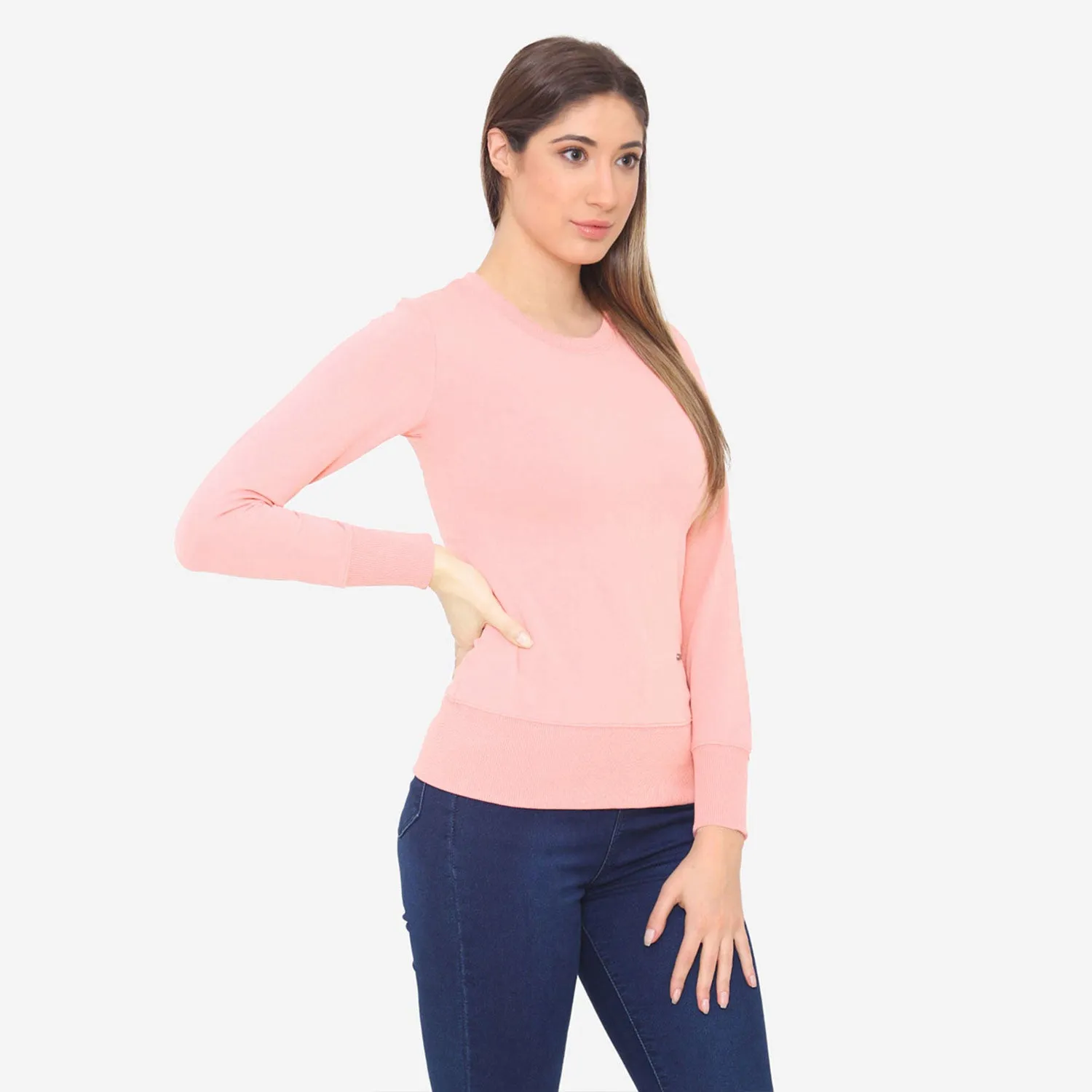 Women's Plain Sweatshirt - Orchid Pink