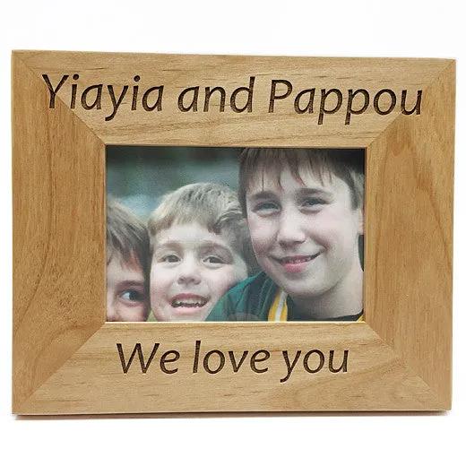 Yiayia and Pappou (Grandmother and Grandfather) Greek Picture Frames in English