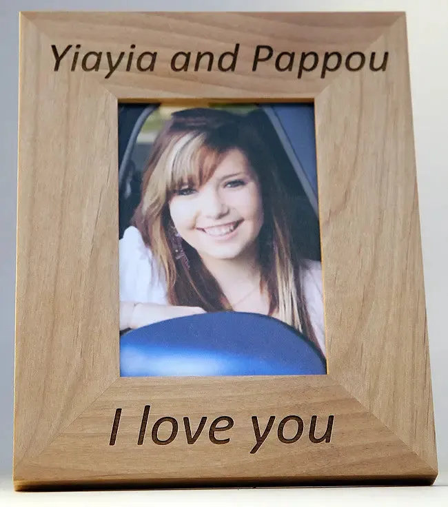 Yiayia and Pappou (Grandmother and Grandfather) Greek Picture Frames in English